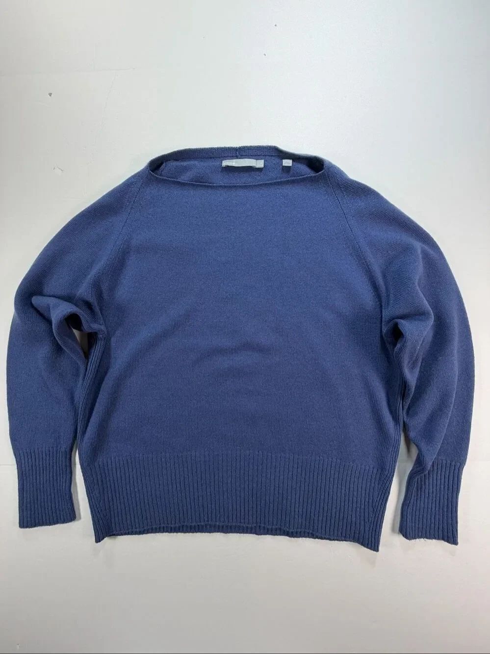 Vince Raglan Boat Neck Wool Blend Sweater Piero Blue Women’s Size XS $368 MSRP